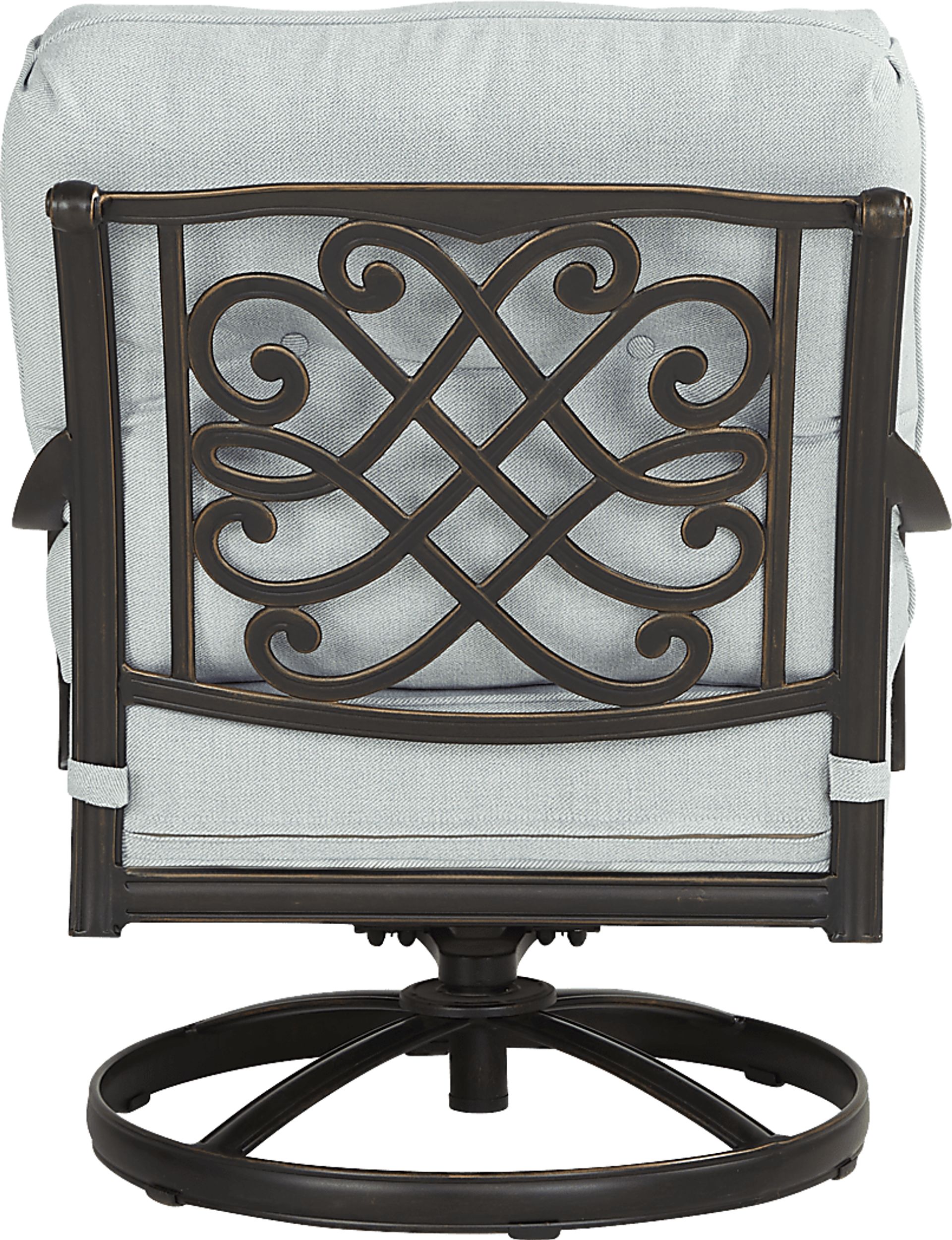 Carina Bronze 5 Pc Outdoor Fire Pit Seating Set with Sky Cushions - Image 7