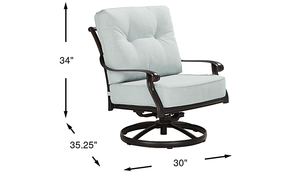 Carina Bronze Outdoor Swivel Chair with Sky Cushions