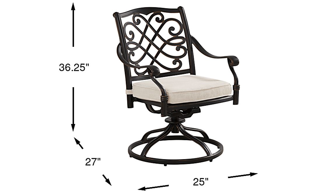 Carina Bronze Outdoor Swivel Rocker Chair with Desert Cushion