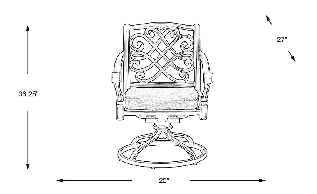 Carina Bronze Outdoor Swivel Rocker Chair with Desert Cushion