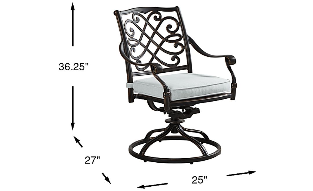 Carina Bronze Outdoor Swivel Rocker Chair with Sky Cushion