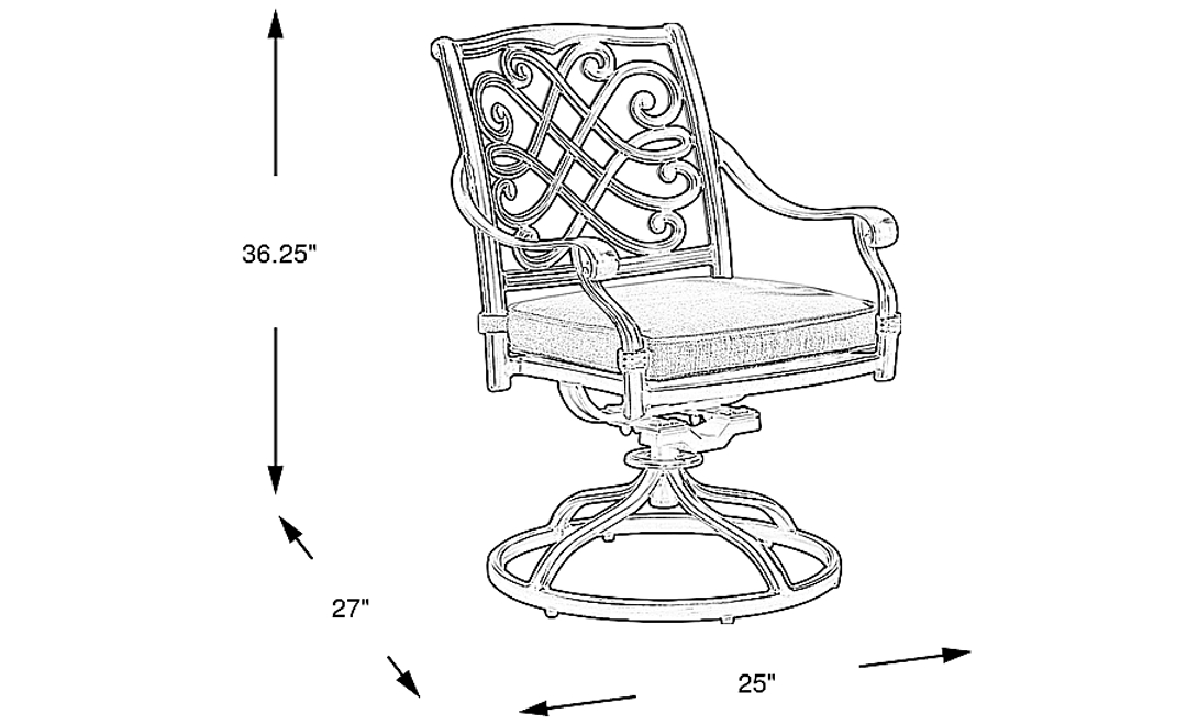 Carina Bronze Outdoor Swivel Rocker Chair with Sky Cushion