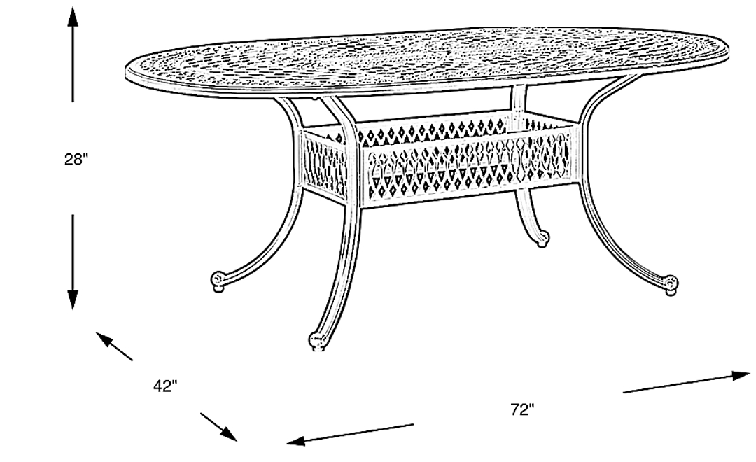 Carina Bronze Oval Outdoor Dining Table