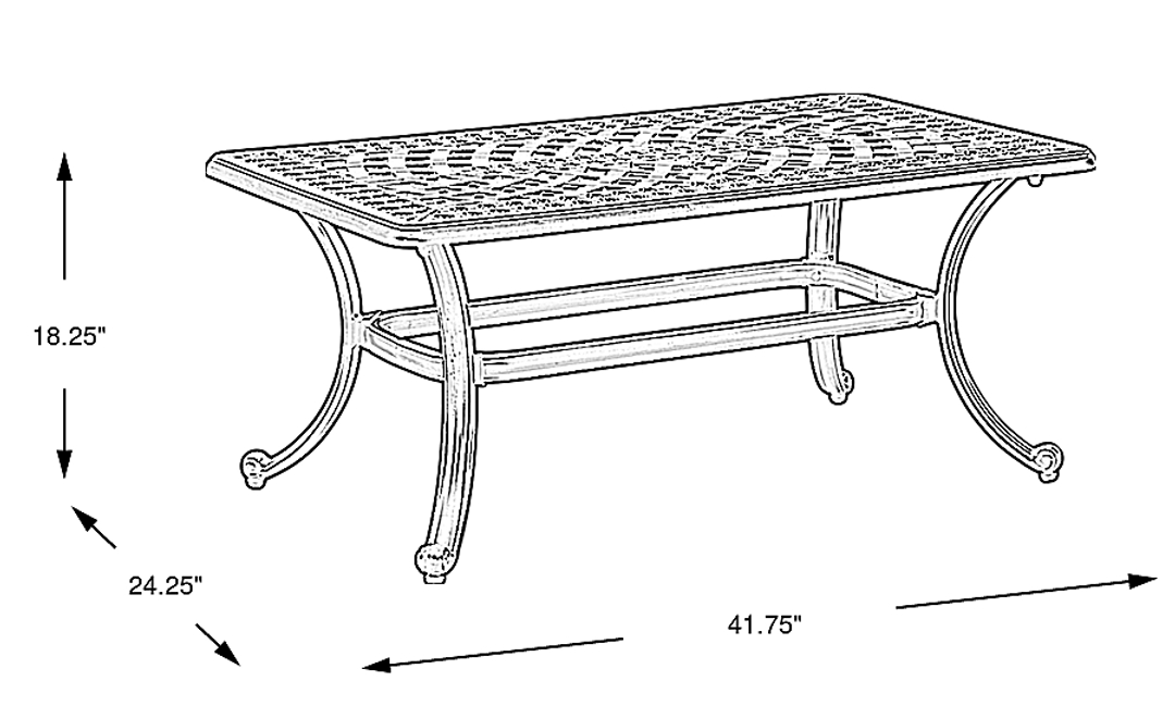 Carina Bronze Rectangle Outdoor Cocktail Table