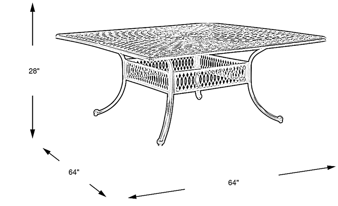 Carina Bronze Square Outdoor Dining Table