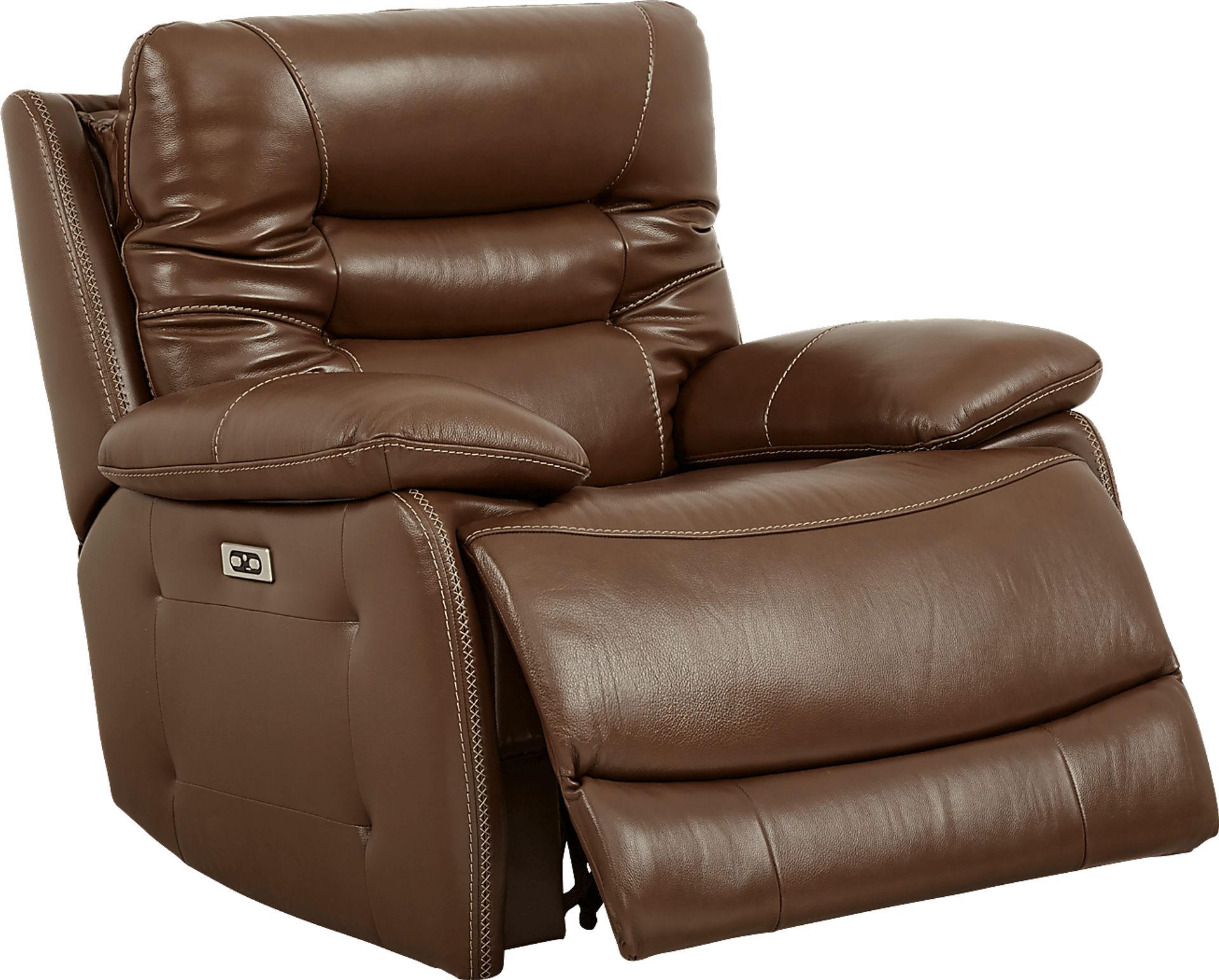 Carini Brown Leather Dual Power Recliner - Image 2