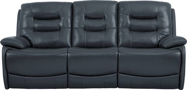 Carini Navy Leather Dual Power Reclining Sofa - Thumbnail - Image 1