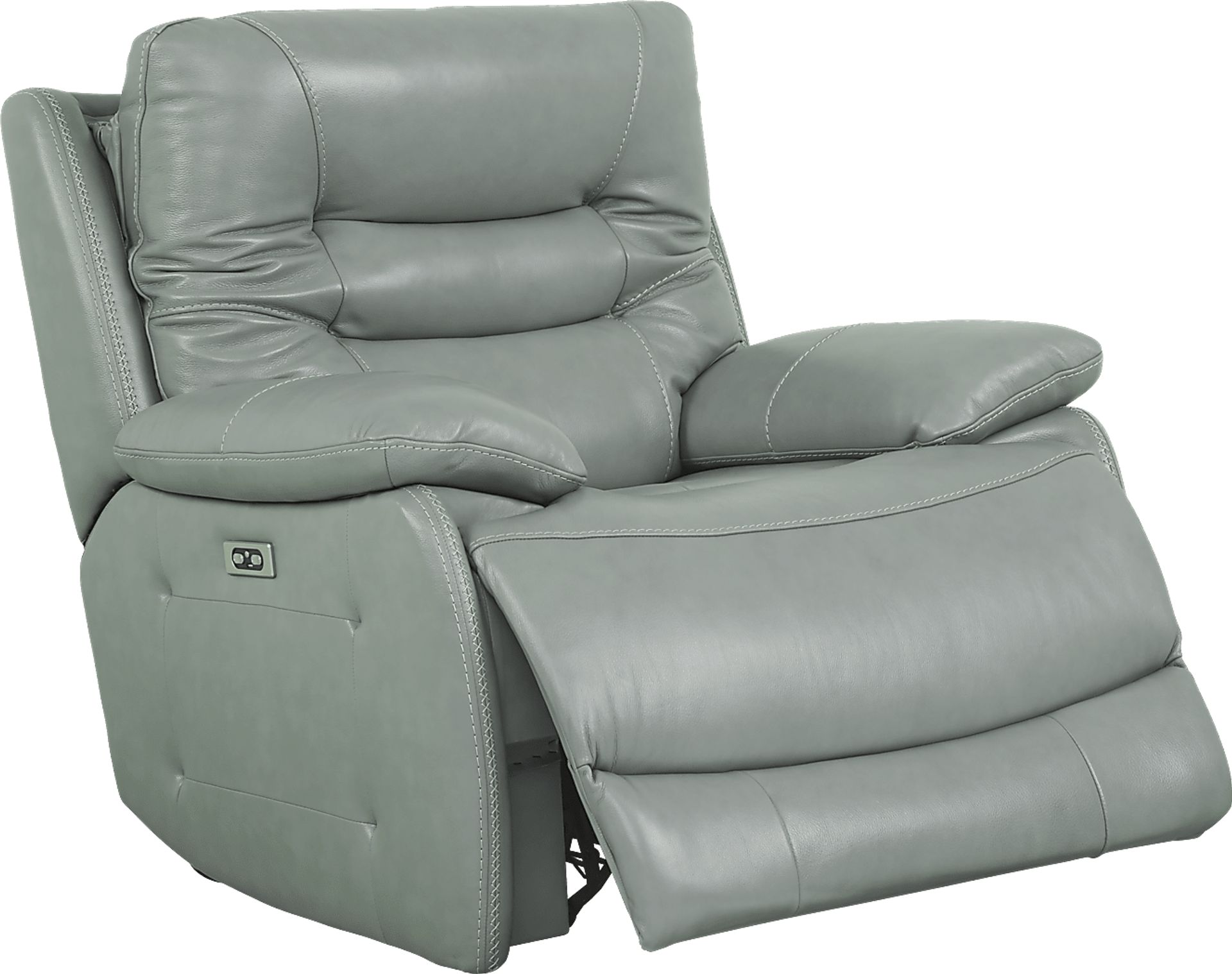 Carini Seafoam Leather Dual Power Recliner - Image 2