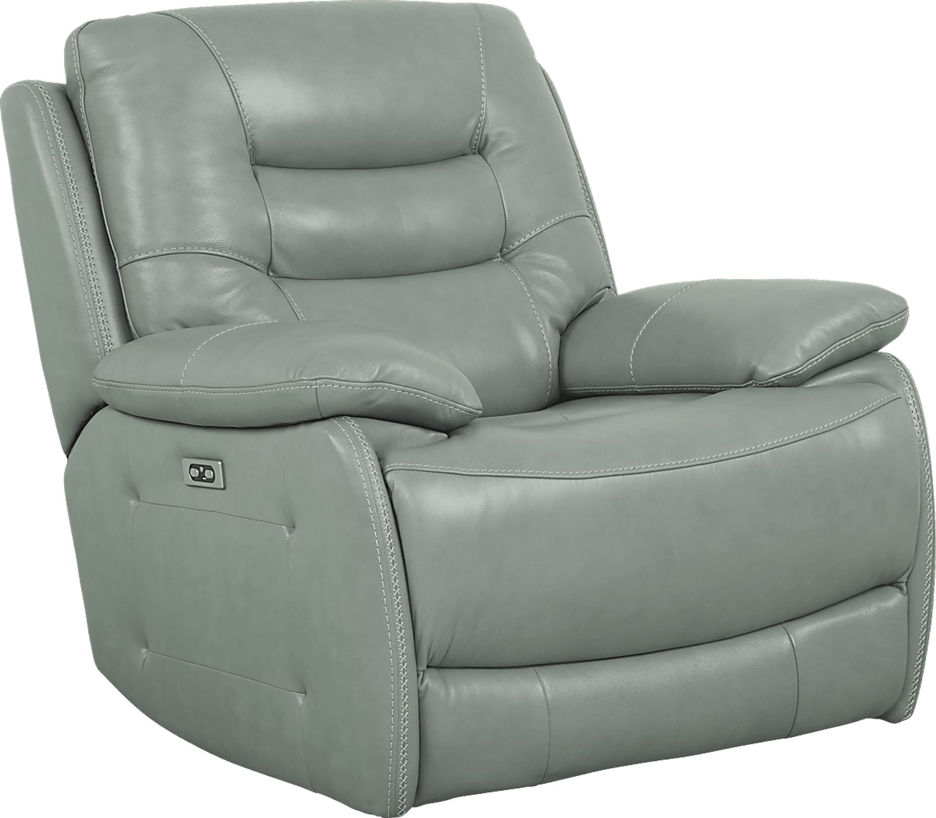 Carini Seafoam Leather Dual Power Recliner - Image 1