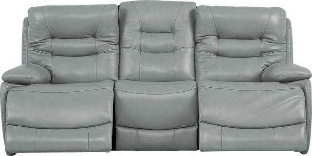 Carini Seafoam Leather Reclining Sofa - Thumbnail - Image 2