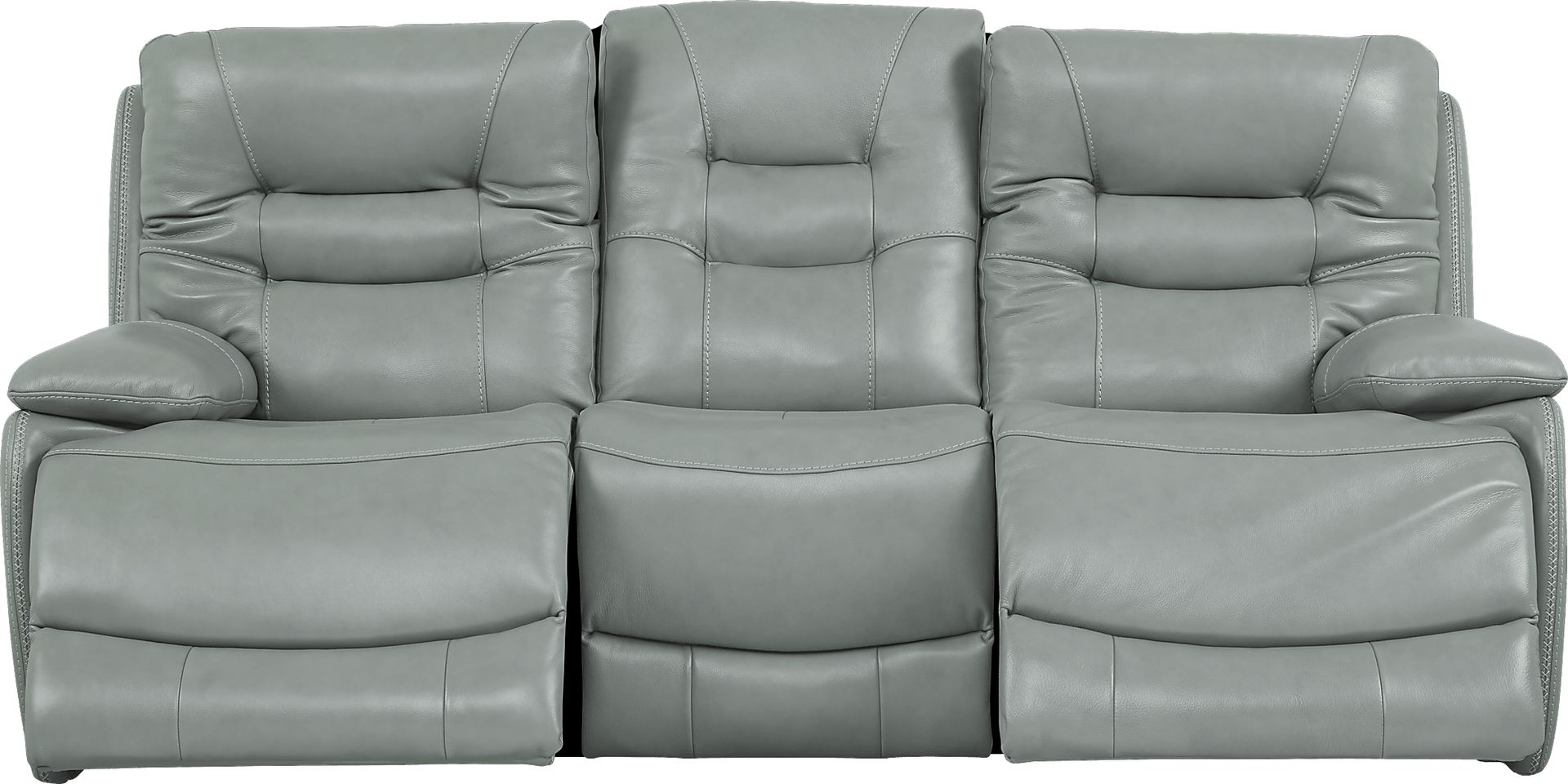 Carini Seafoam Leather Reclining Sofa - Image 2