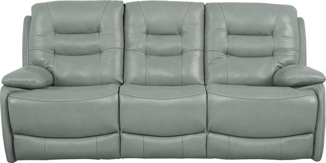 Carini Seafoam Leather Reclining Sofa - Thumbnail - Image 1