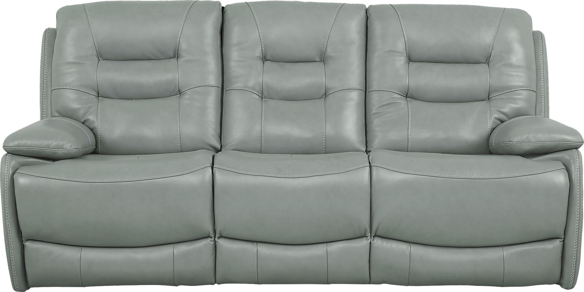 Carini Seafoam Leather Reclining Sofa - Image 1