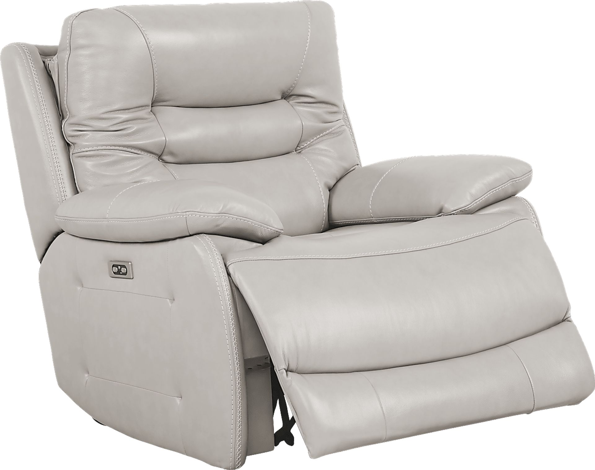 Carini Stone Leather Dual Power Recliner - Image 2