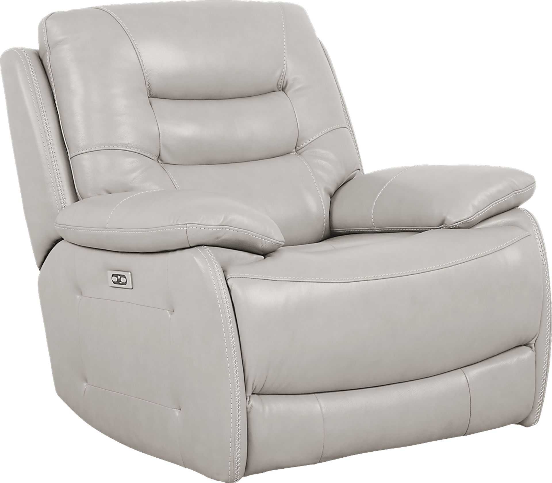 Carini Stone Leather Dual Power Recliner - Image 1