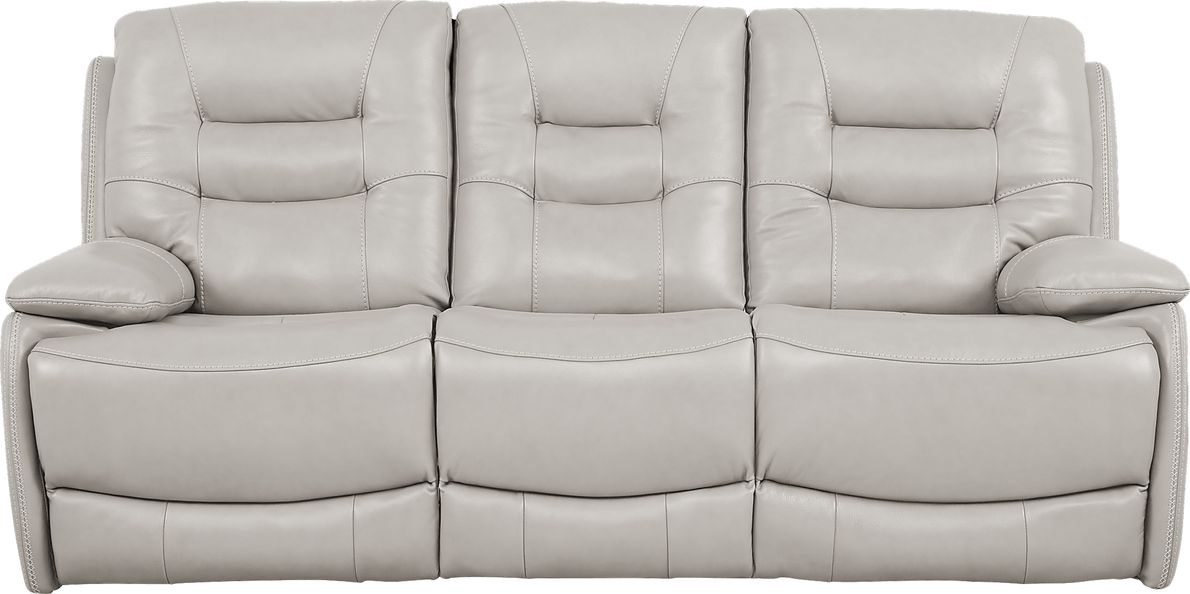 Carini Stone Leather Reclining Sofa