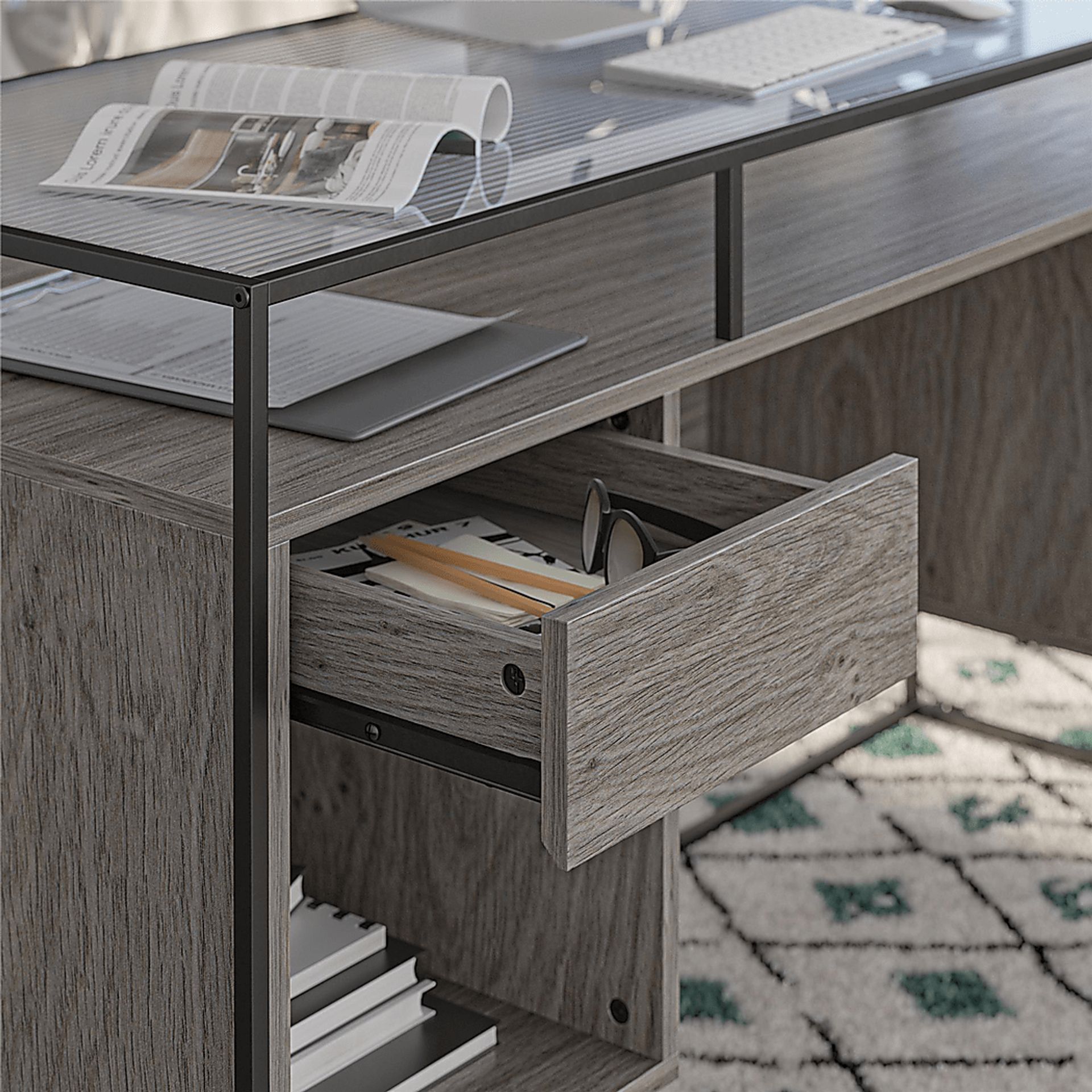 Carizzo Gray Desk - Image 6