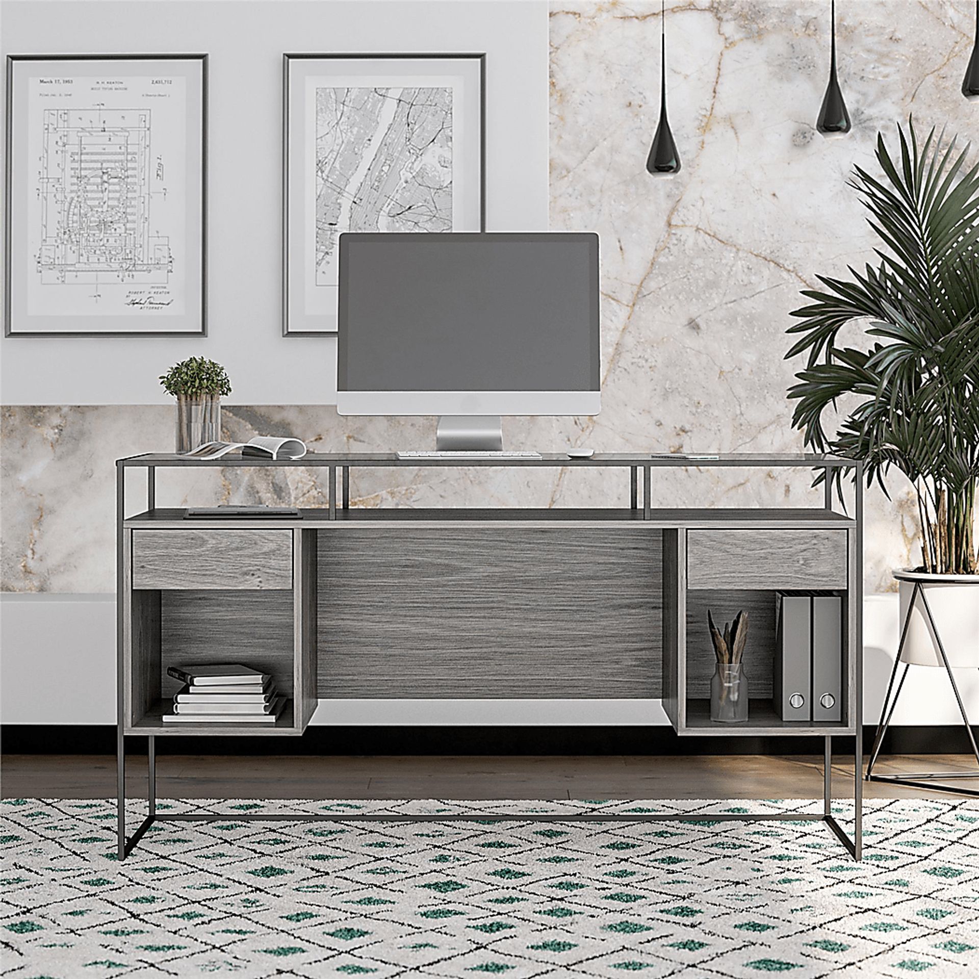 Carizzo Gray Desk - Image 9
