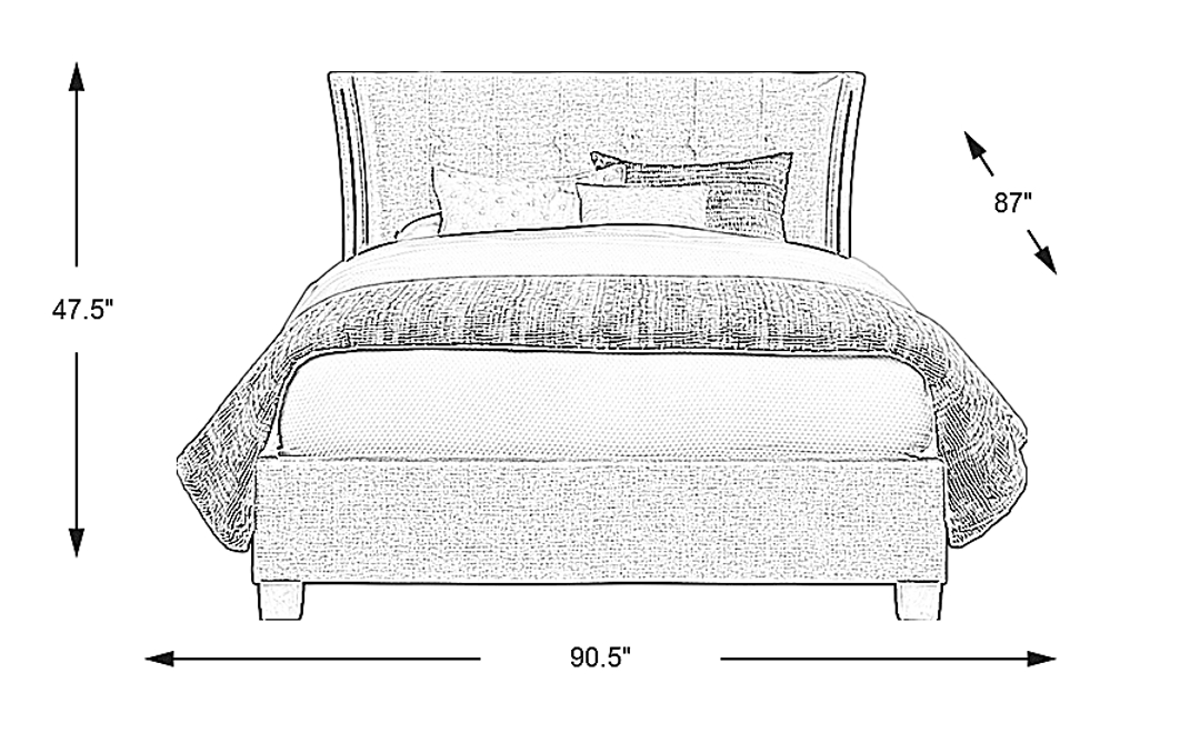 Carlie Gray 3 Pc King Upholstered Bed