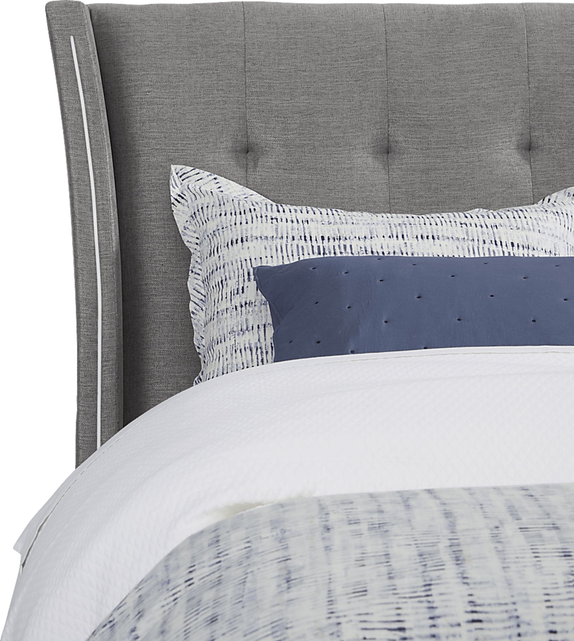 Park Slope Gray 5 Pc Queen Upholstered Bedroom - Image 5