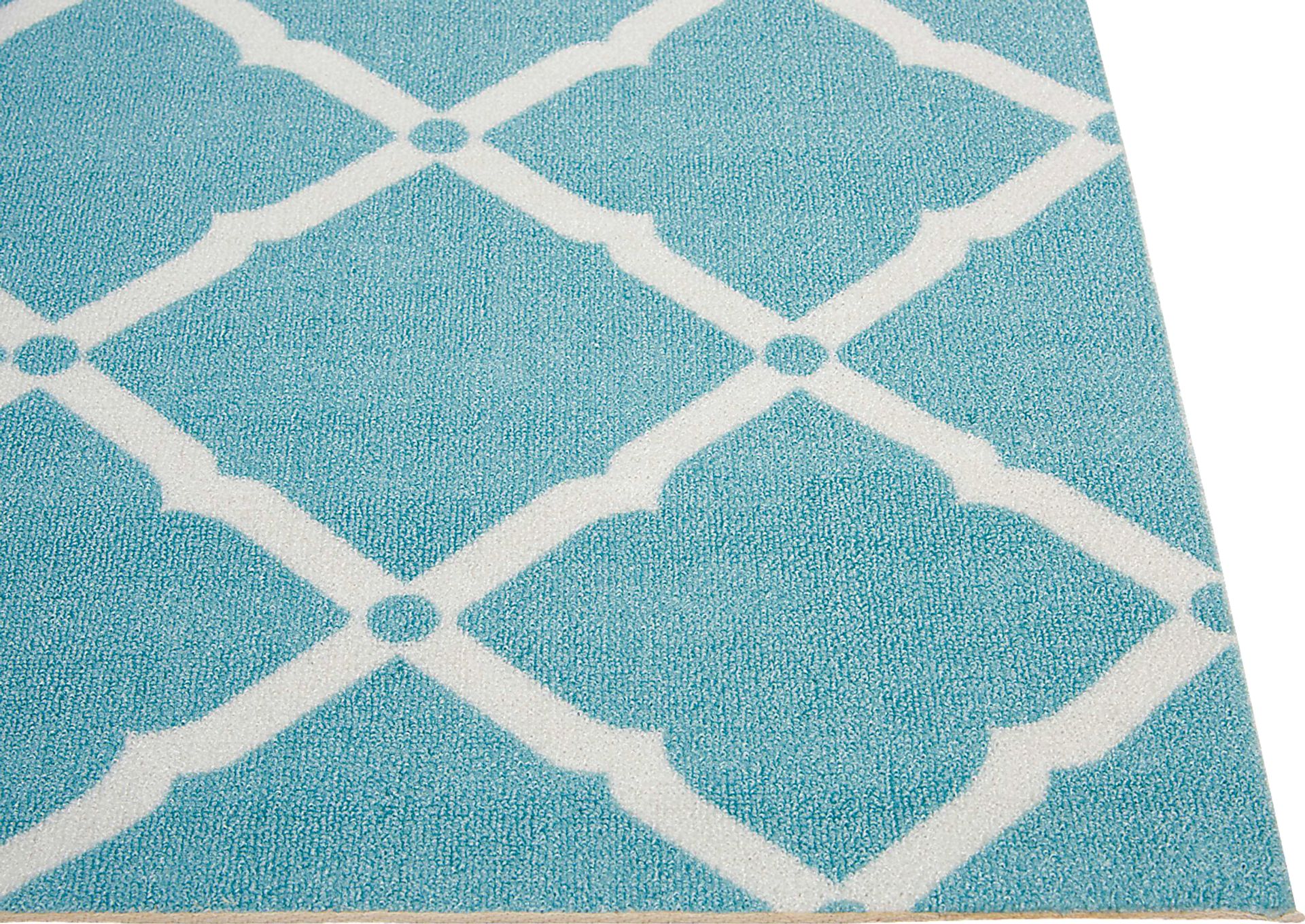 Carlisia Aqua 5' x 8' Indoor/Outdoor Rug - Image 3