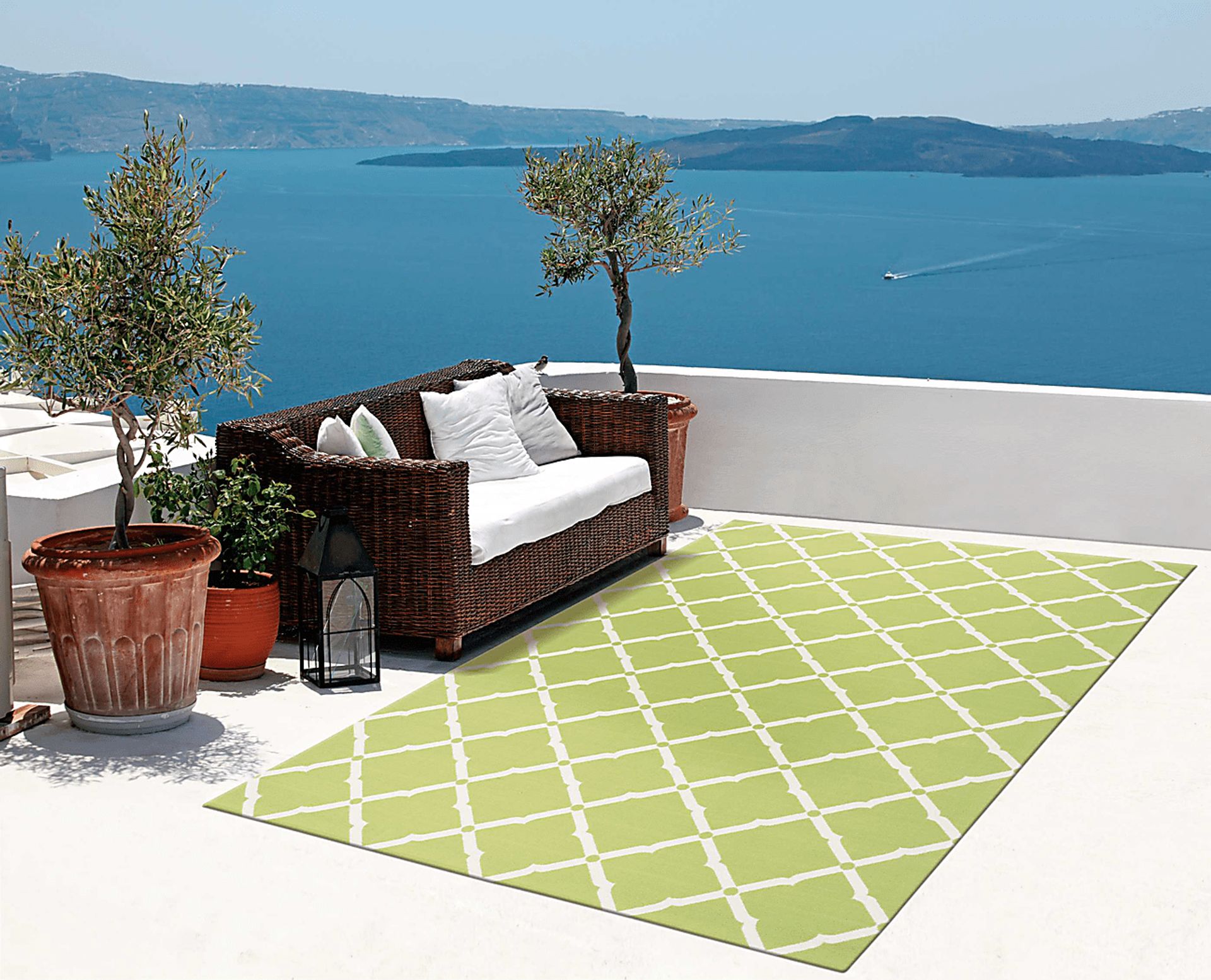 Carlisia Light Green 5' x 8' Indoor/Outdoor Rug - Image 3