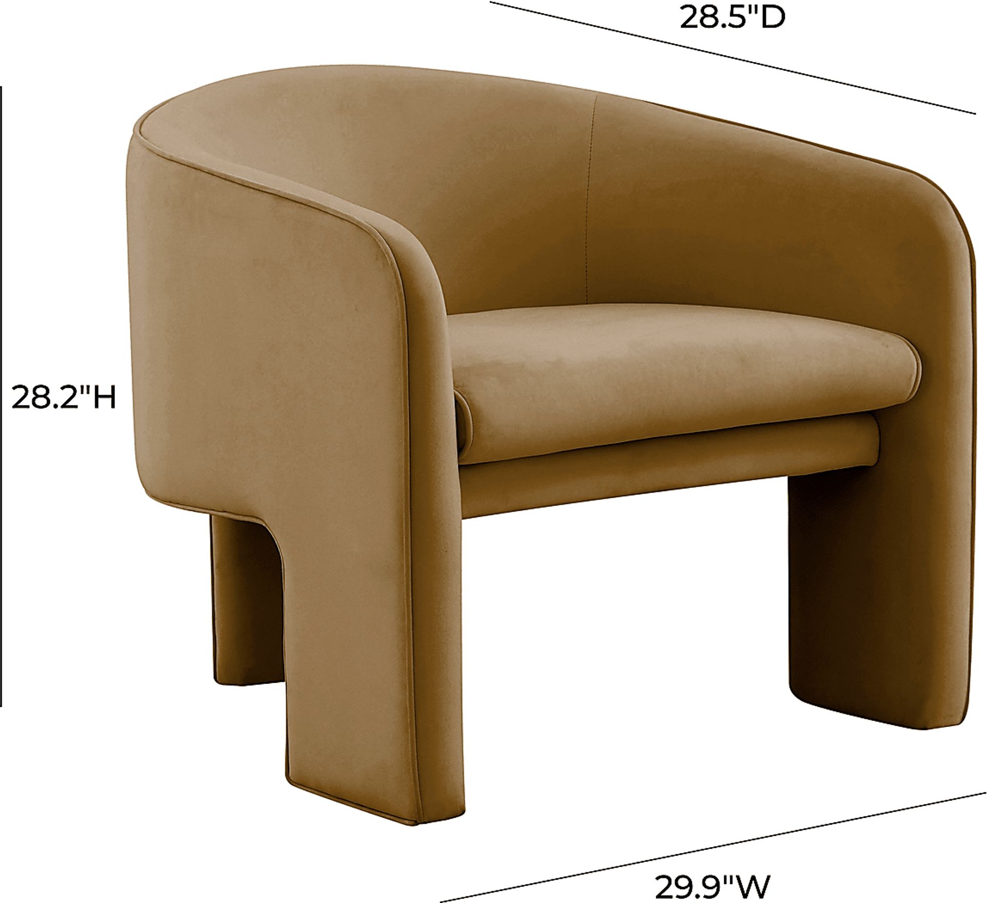 Carmain Cognac Accent Chair - Image 6