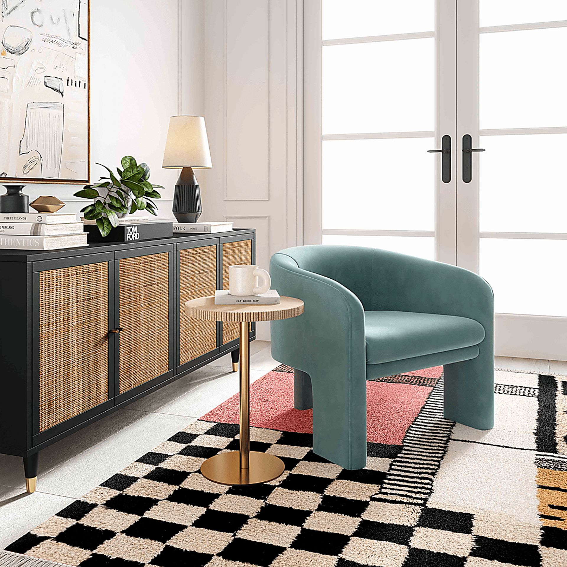 Carmain Sea Blue Accent Chair - Image 5