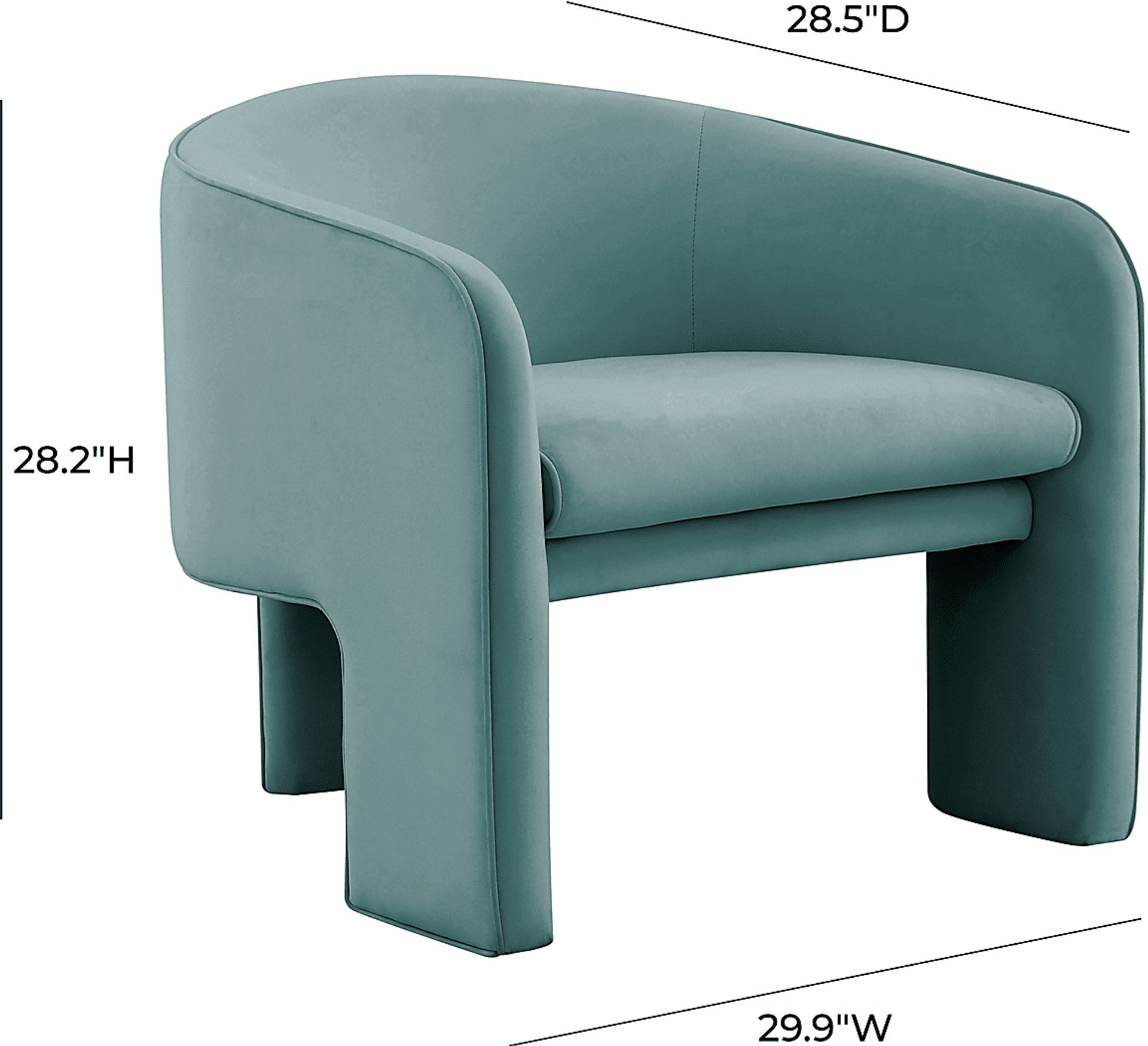 Carmain Sea Blue Accent Chair - Image 6