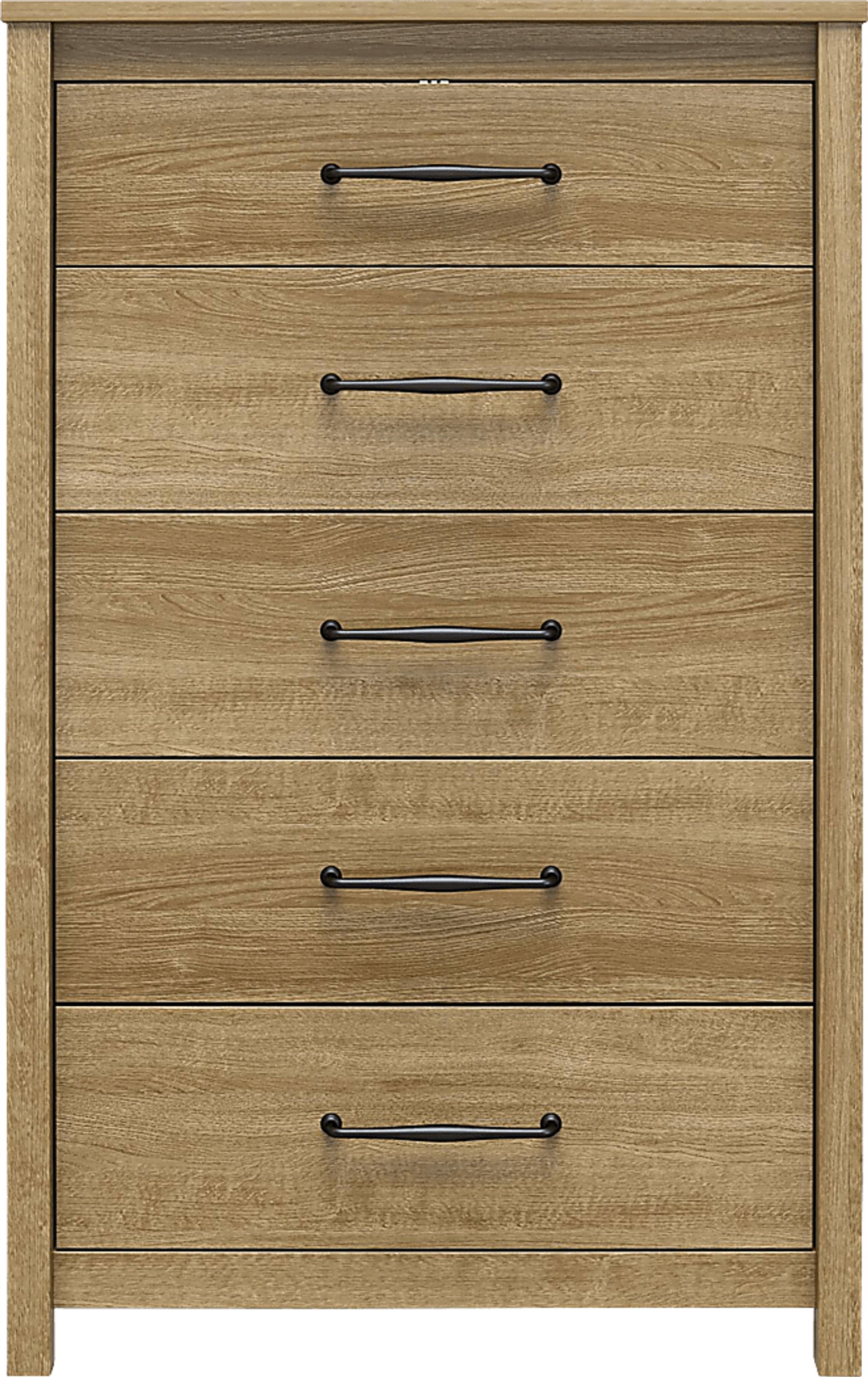 Carmarthen Oak 5 Drawer Chest - Image 1