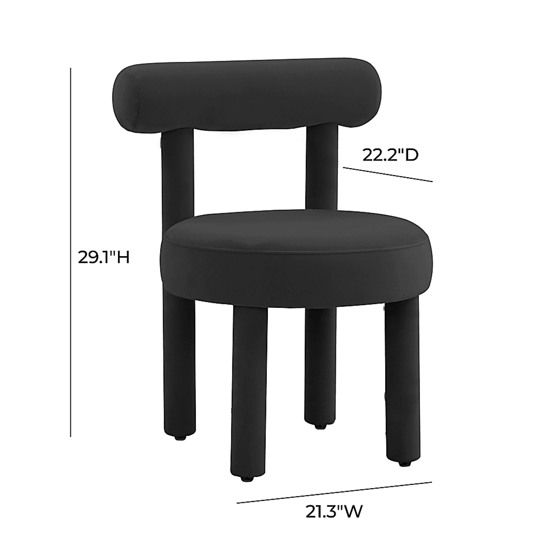 Carmela Ann Black Accent Chair - Image 5