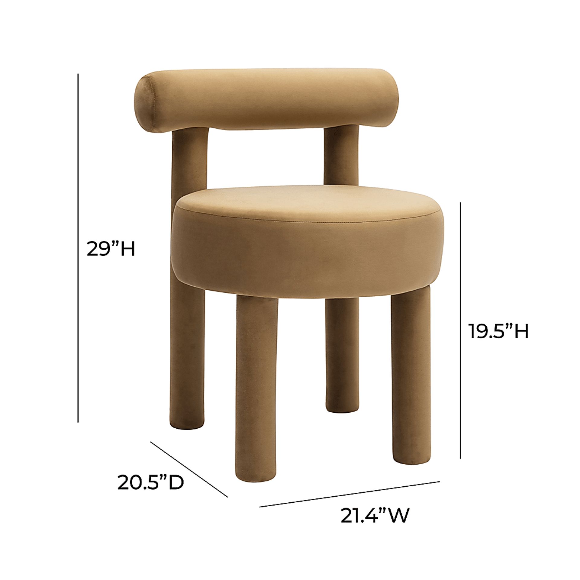 Carmela Ann Cognac Dining Chair - Image 7