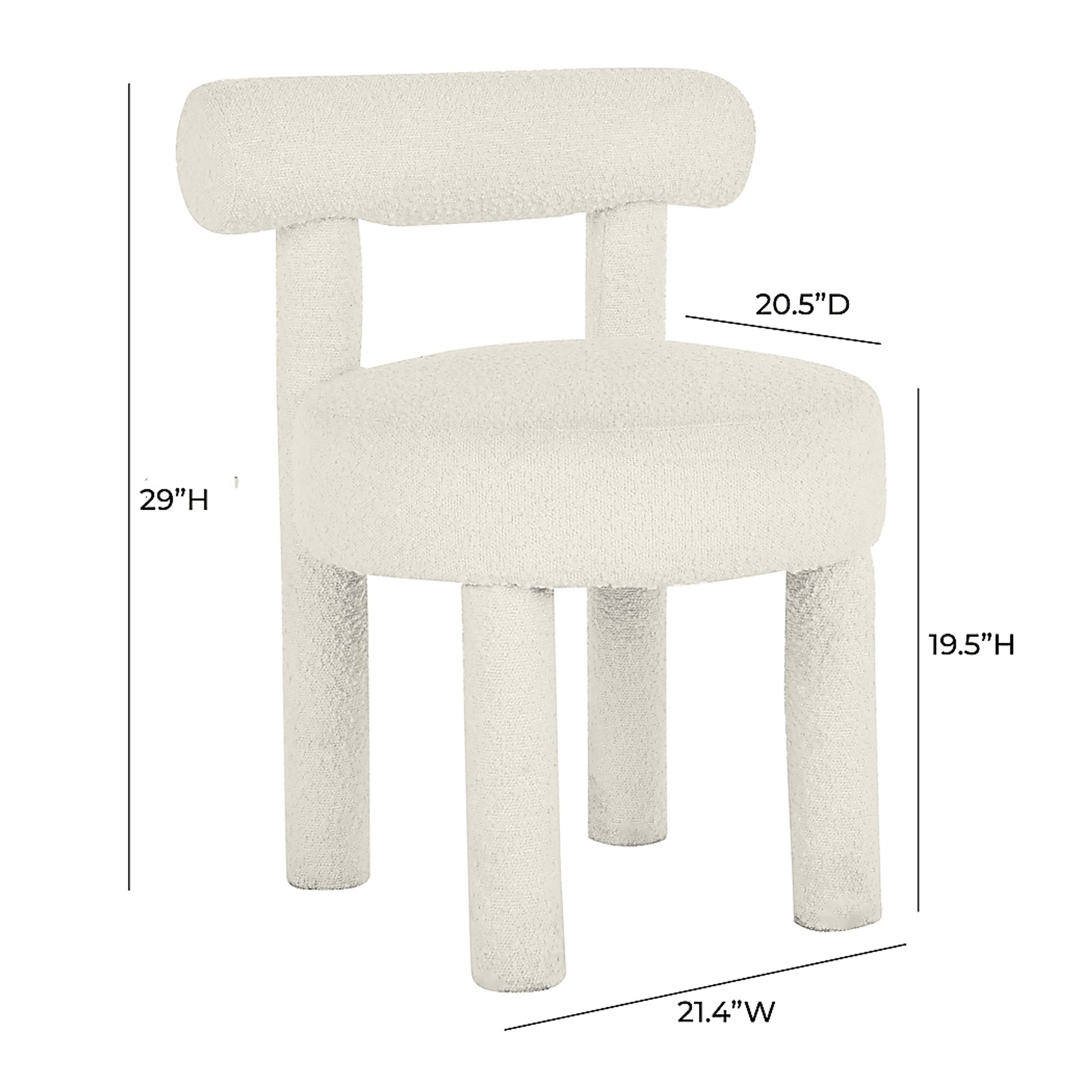 Carmela Ann Cream Boucle Side Chair - Image 5