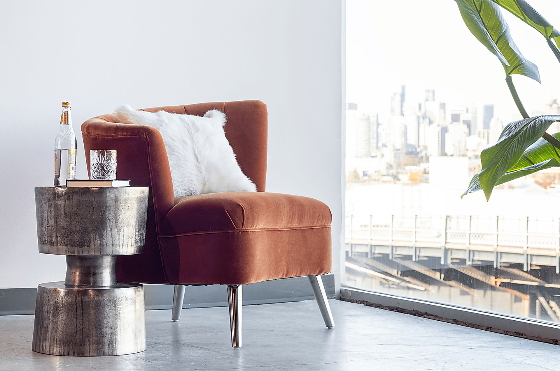 Carmela Orange Left Side Accent Chair - Image 5
