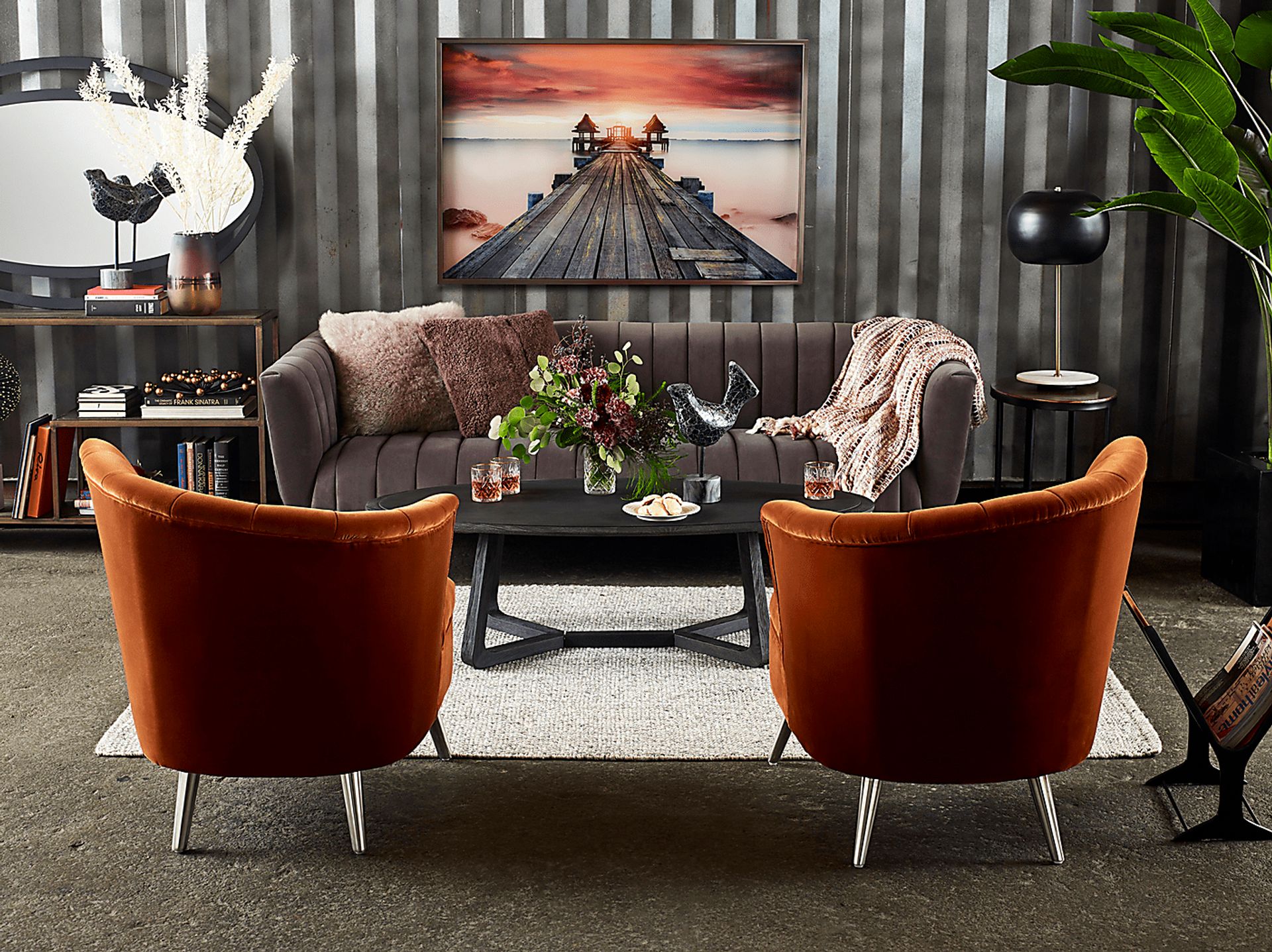 Carmela Orange Right Side Accent Chair - Image 5