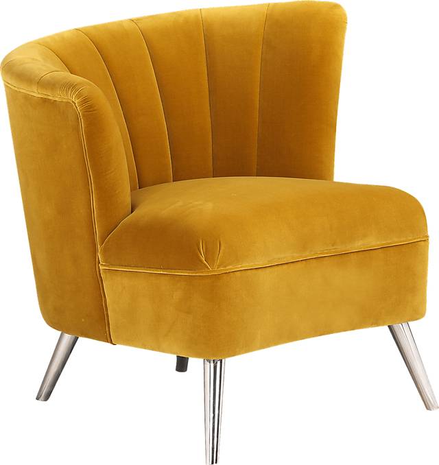Carmela Yellow Left Side Accent Chair - Thumbnail - Image 2