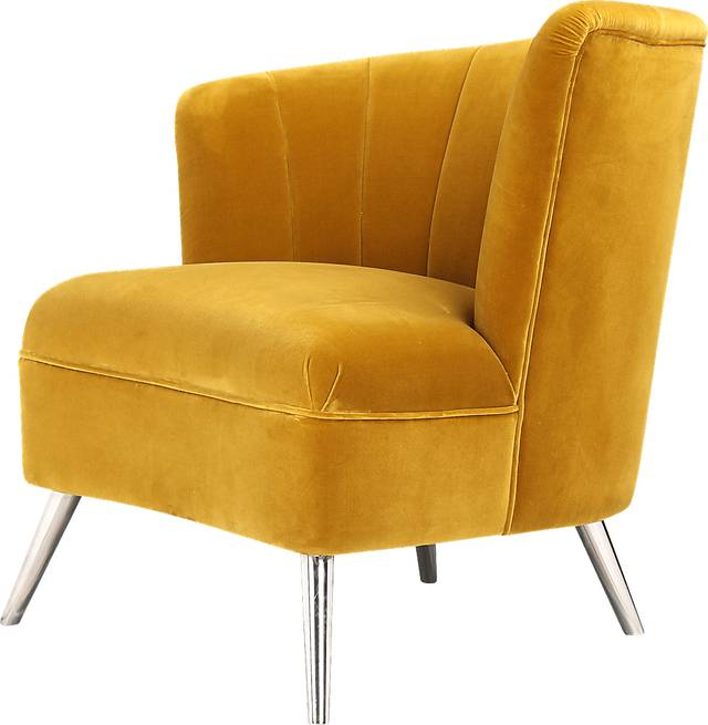 Carmela Yellow Left Side Accent Chair - Thumbnail - Image 3