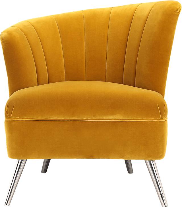 Carmela Yellow Left Side Accent Chair - Thumbnail - Image 1