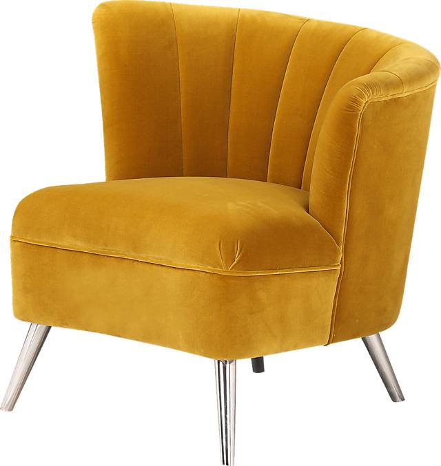 Carmela Yellow Right Side Accent Chair - Thumbnail - Image 3