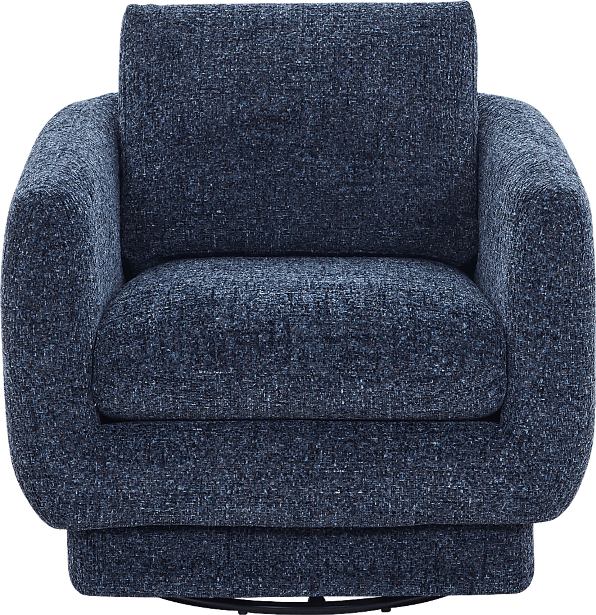 Carmen Indigo Swivel Chair, Set of 2 - Image 3