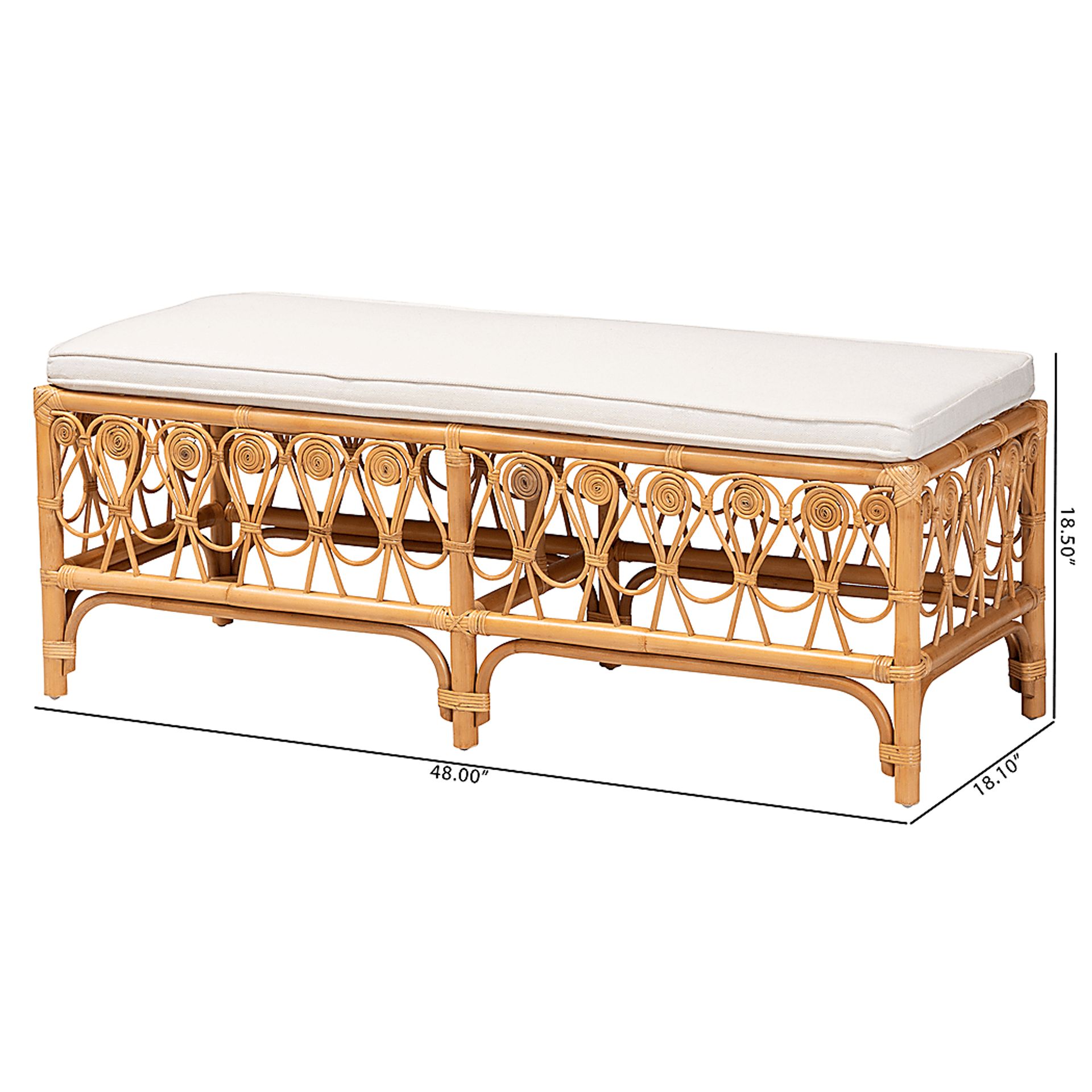 Carmenere Light Brown Accent Bench - Image 8