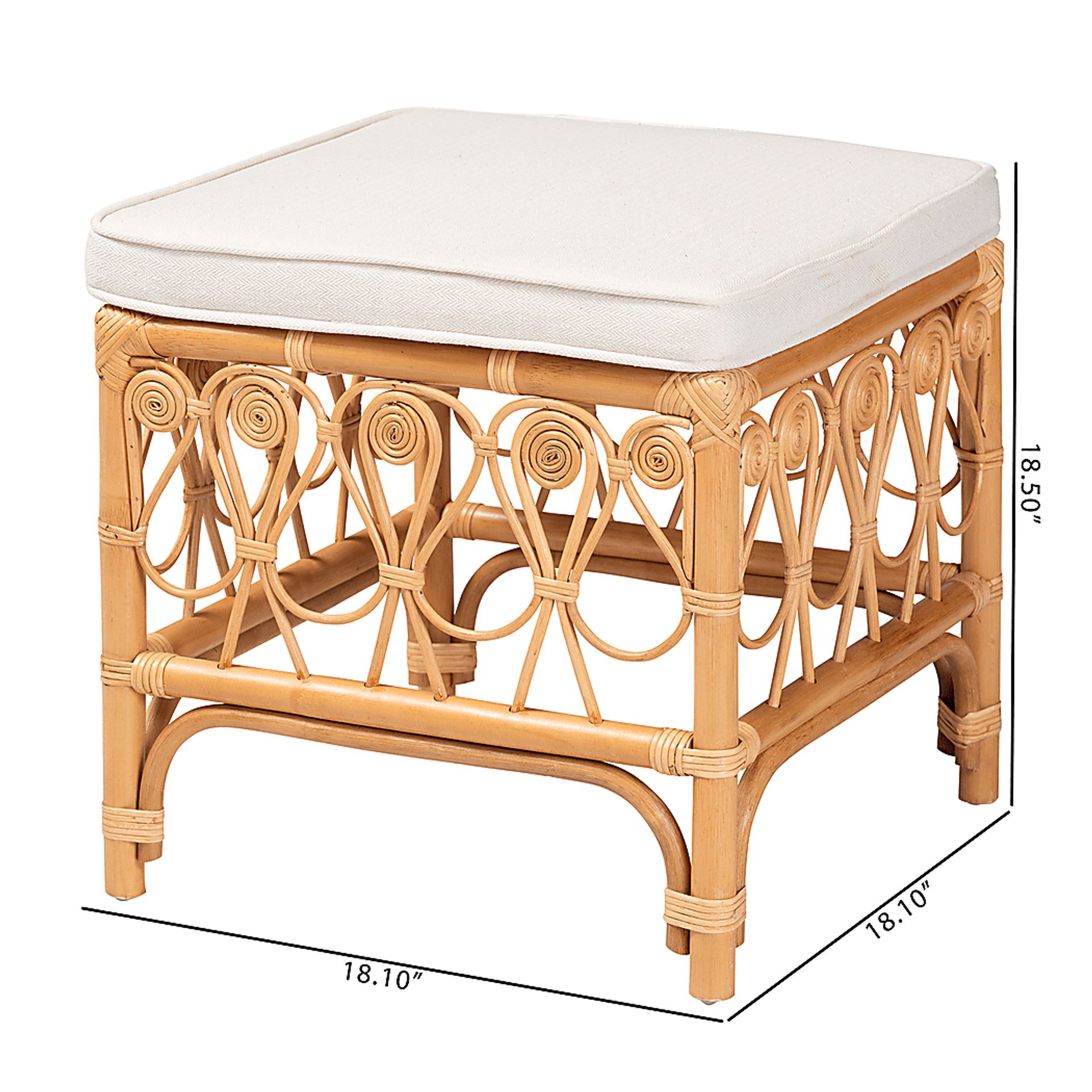 Carmenere Light Brown Ottoman - Image 8