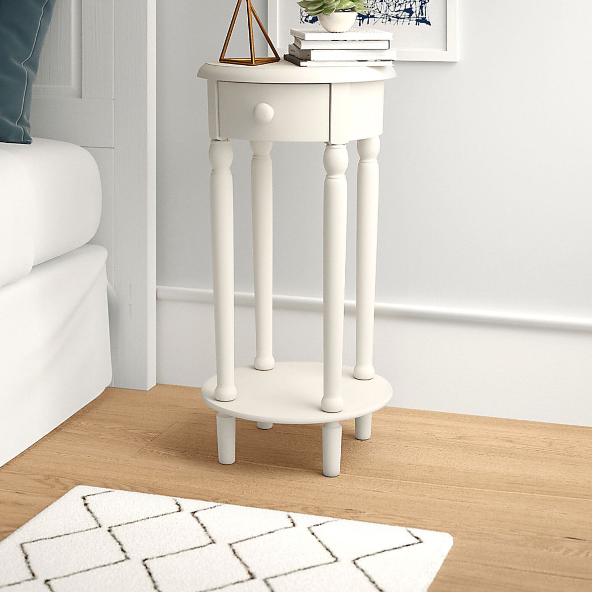 Carmichle White Nightstand
