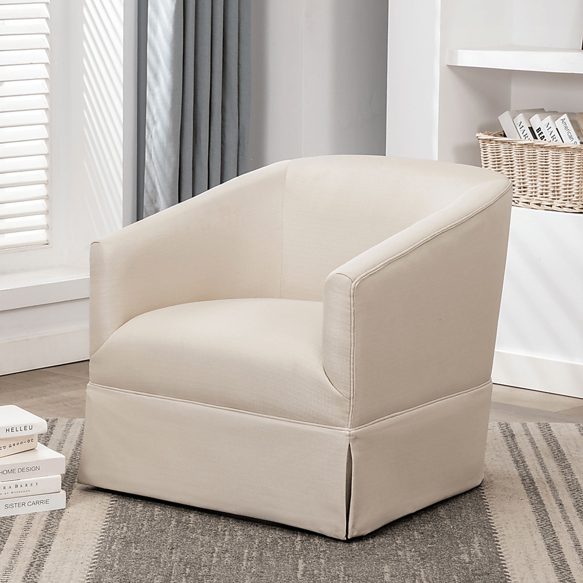 Carmick Beige Swivel Chair - Image 13