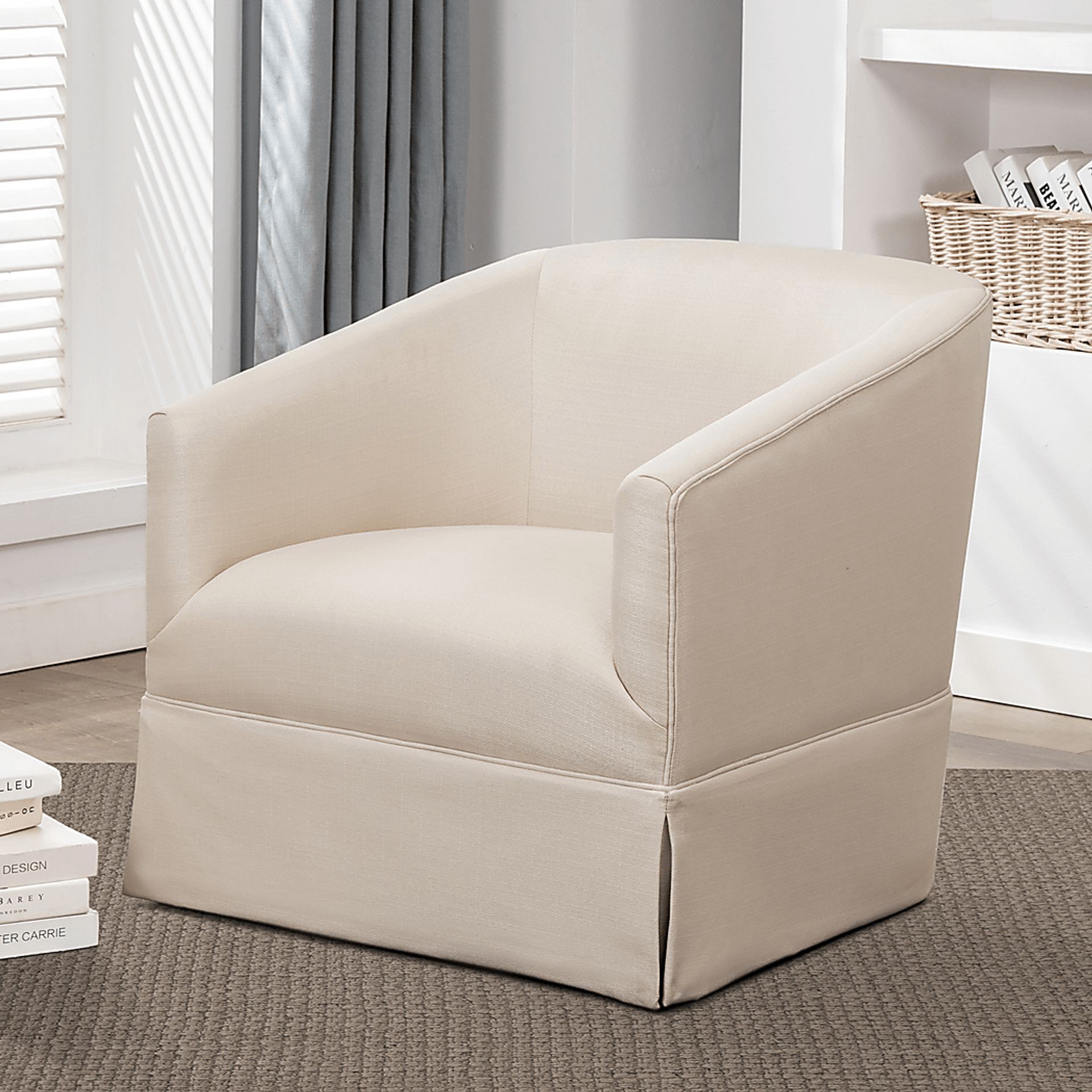 Carmick Beige Swivel Chair - Image 15