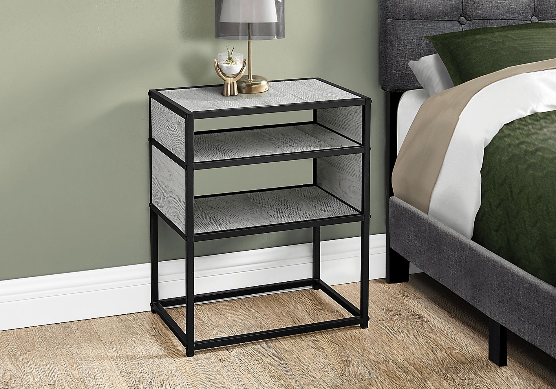 Carmon Circle Gray Accent Table - Image 2