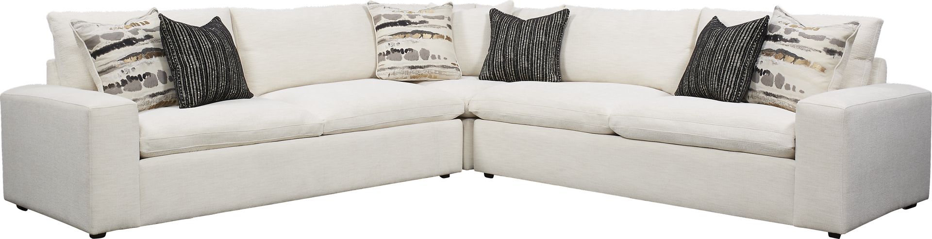 Carnaby Street Ivory 3 Pc Sectional - Image 1