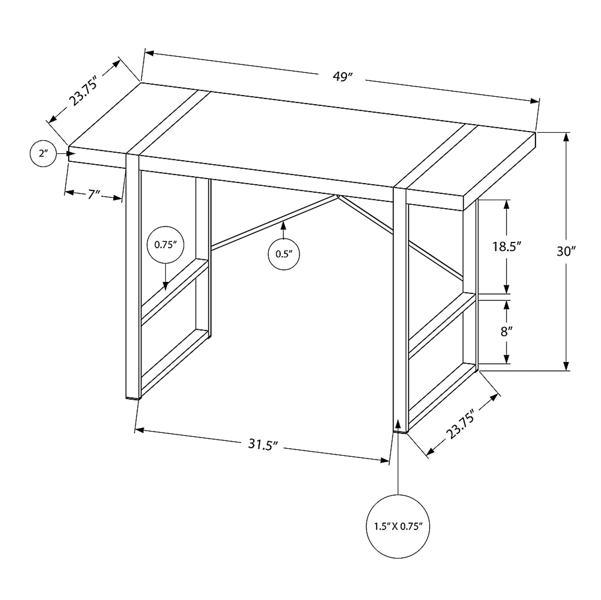 Carnahan Taupe Desk - Image 3
