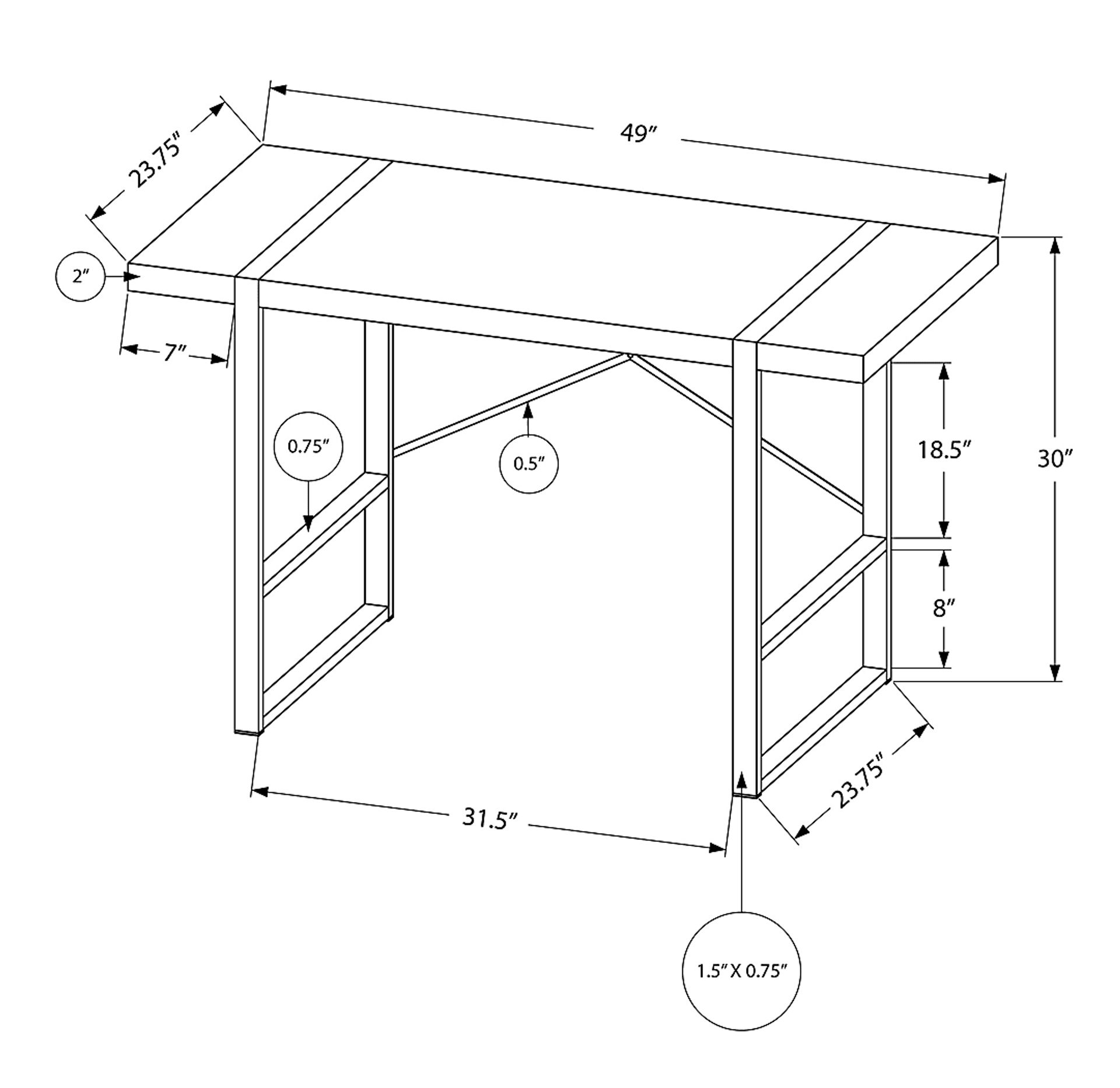 Carnahan White Desk - Image 3