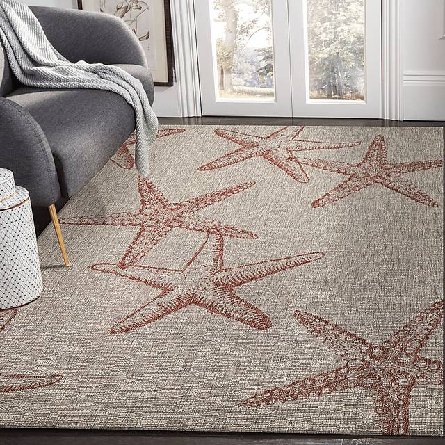 Carnsoll Coral/Beige 5' x 7' Indoor/Outdoor Rug - Thumbnail - Image 2